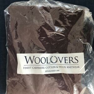 NWOT Woolovers Jumper Sweater Size L 100% Merino Wool “Dark Berry” Ribbed Knit